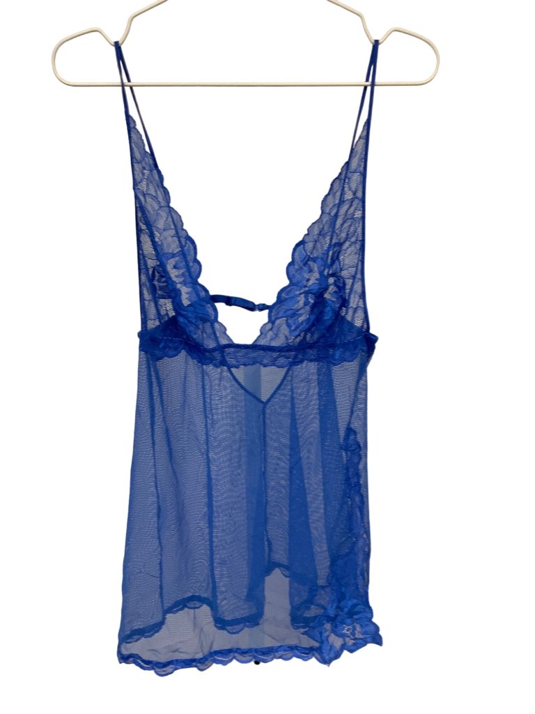 Victorias Secret Sheer Blue Lace Babydoll With Adjustable Straps